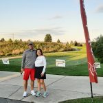 Nancy with Marc Gualtieri, Angel Sponsor, RED SALON at the 2021 Round for Randi Annual Golf Outing
