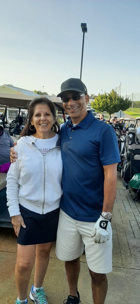 Nancy Chavez with Golf Chairman, Tim Curtis at the 2021 Round for Randi Annual Golf Outing