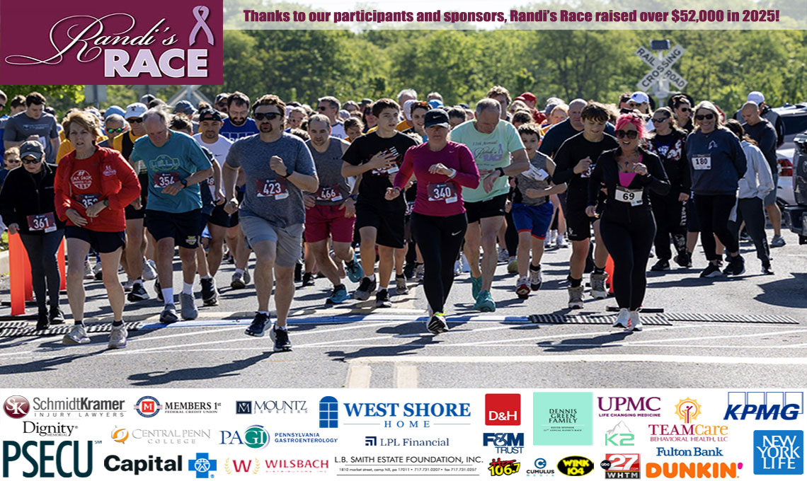 2026 Randi's Race banner with a thank you to our 2025 Sponsors and participants who helped raise over $52,000!
