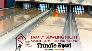 Randi's House of Angels is having a Family Bowling Event on March 1, 2026 from 3-5pm at Trindle Bowl in Mechanicsburg, PA.
